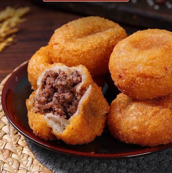 Fried Sticky Rice Cake With Red Bean 2 pc  (油炸糕2个）